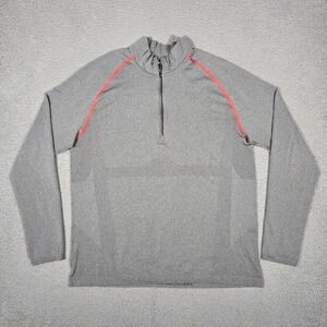 Lululemon Shirt Mens XL Gray Metal Vent‎ 1/4 Zip Pullover Running Wicking Gym